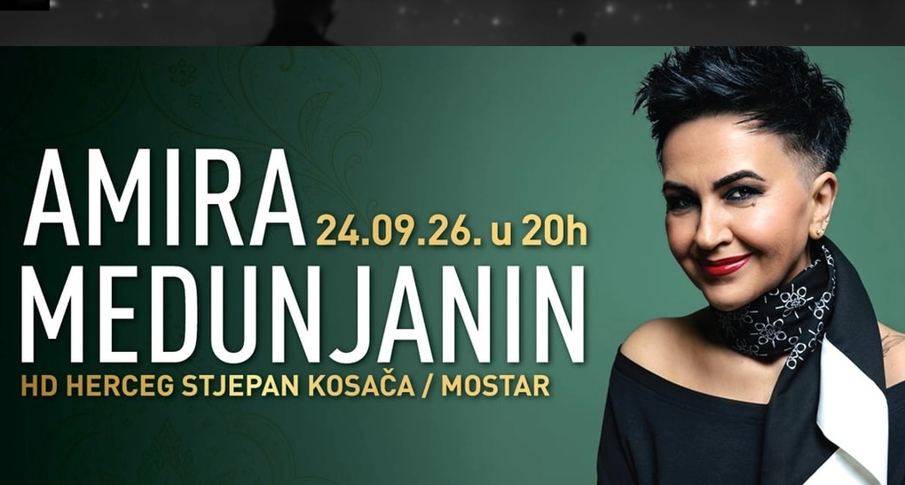 Amira Medunjanin ponovo u Mostaru: Nakon prošlogodišnje prepune Kosače, novi susret s publikom 24. rujna